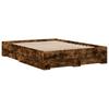 Bed Frame with Drawers Smoked Oak Finish 120x200 Cm Engineered Wood