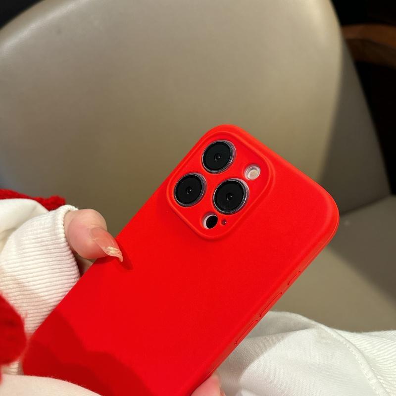 Official Liquid Silicone For  Magnetic Case For For Iphone 16 1 14 13 12 Pro Max Plus Chinese Red Wireless Charge Soft Cover