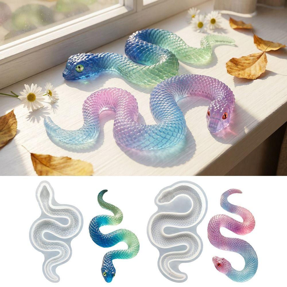 Large Snake 3D Cobras Mold Silicone Mold Serpentine Pottery Mould  Wall Hanging Decor