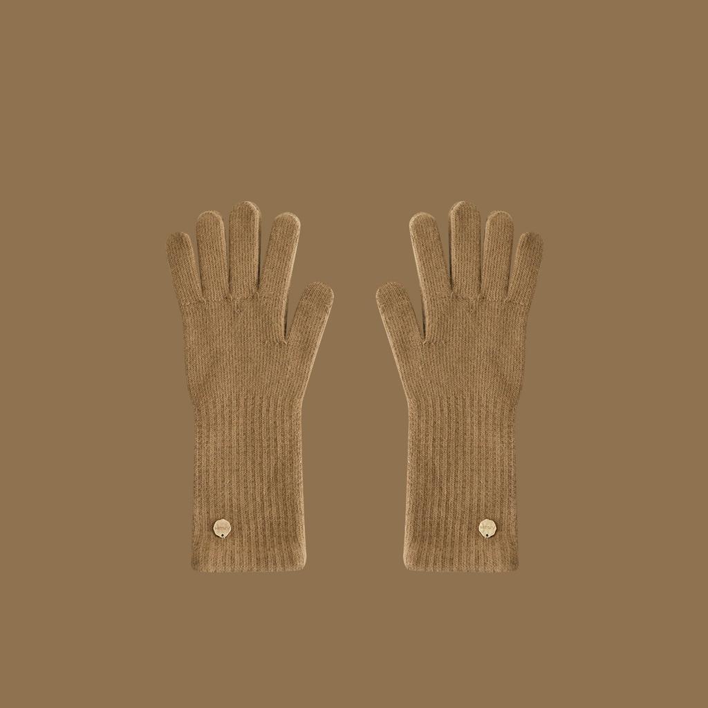 Outdoor Windproof Long Wrist Protecting Knitted Gloves with Wool  Warm Fingertips and Touch Screen for Girls