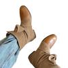 Versatile new flat-bottomed retro splicing women's boots round head rad autumn bow fashion beauty short boots women's short tube