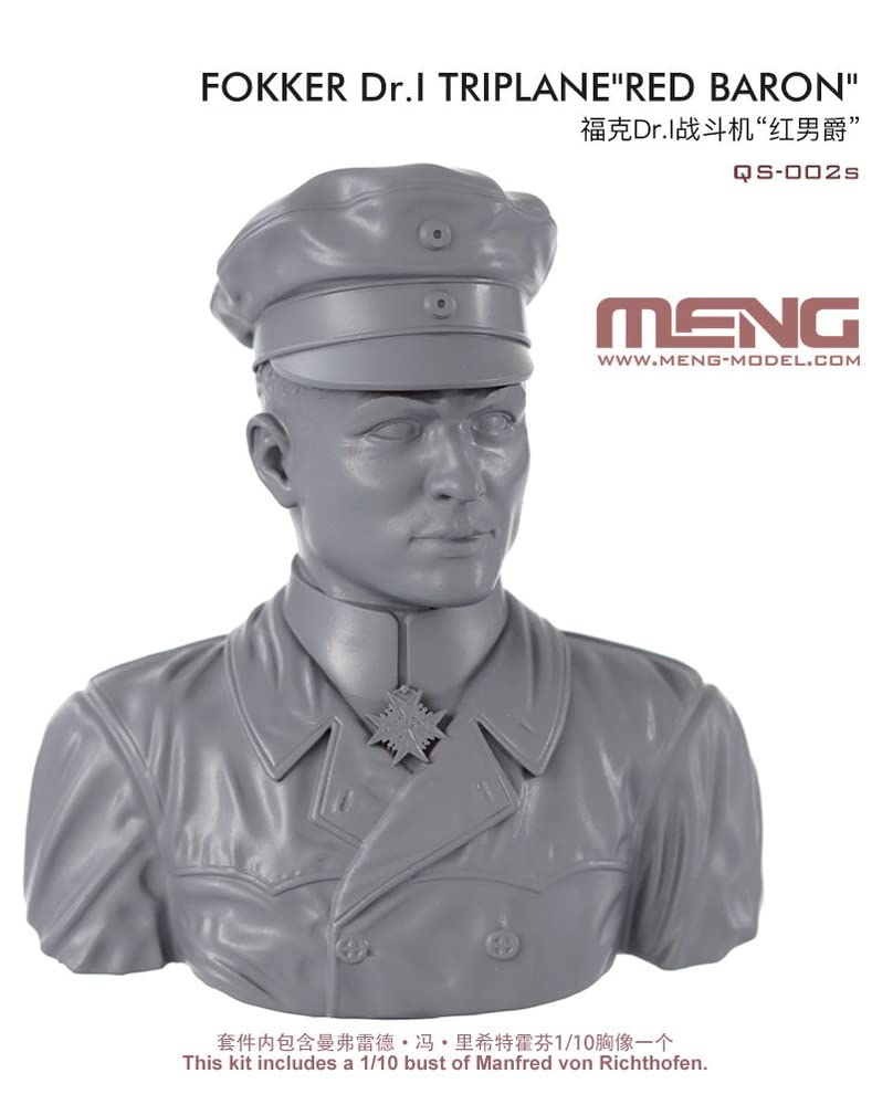 Meng Model German Air Force Fokker 1 Fighter Plastic Model with Resin Bust Figure First Order Limited 1/32 Dr. "Red Baron" (Manufacturer's Edition)