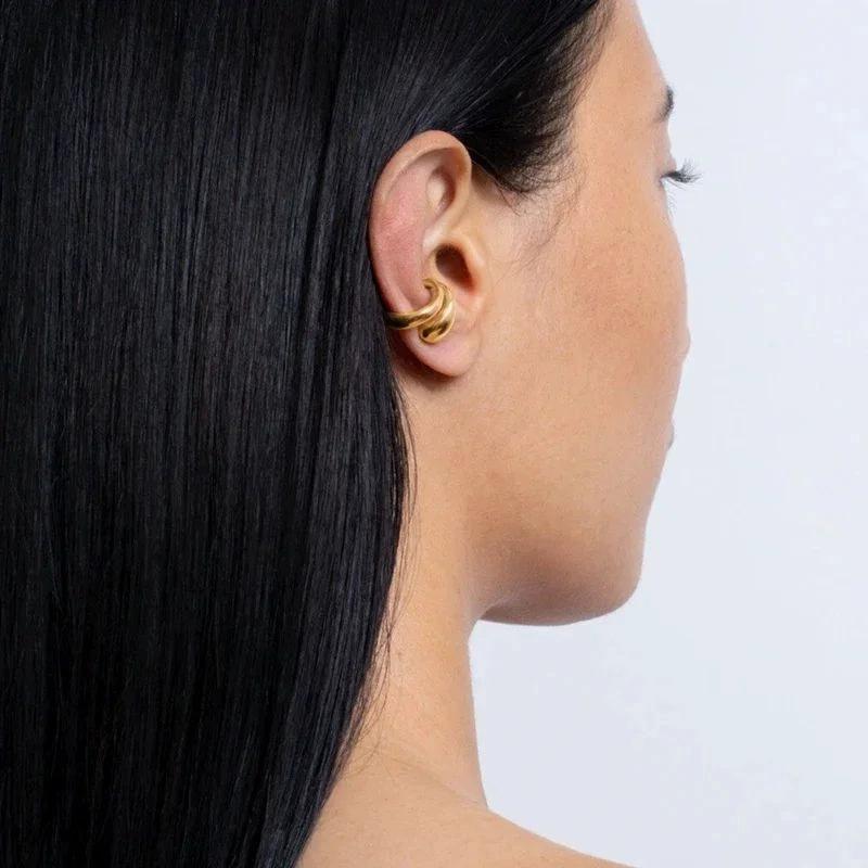 Fashion Women's Piercless Ear Clip Earring Classic Gold Color Trendy Earcuff Earrings Girl Gift Simple Daily Wear Jewelry 2026