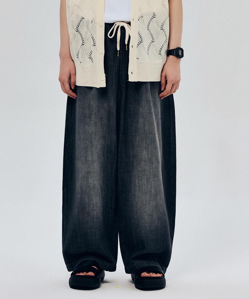 Lipeullaipeoki Lx8522 Linen-Like Easy Banding Relaxed Denim (Powder Black)