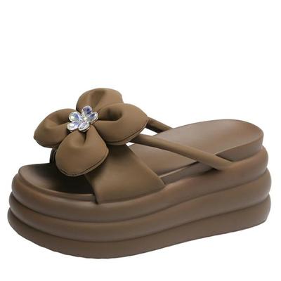 Fashion 8.5CM Platform Slippers Sandals Woman Bowknot Thick Sole Slippers Chunky Flip Flops New Summer Casual Beach Slides Zapatos Mujer