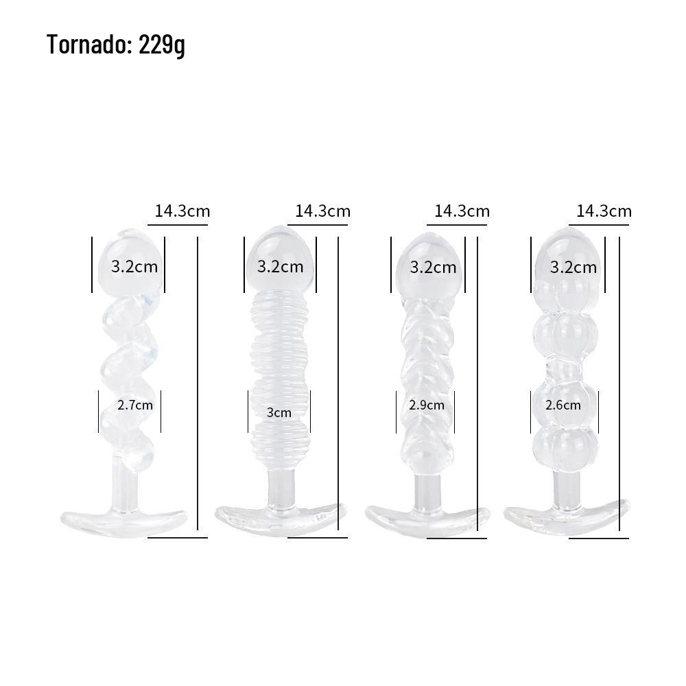 Crystal Backyard Beaded Anal Plug Set: Prostate Massager & Dilator
