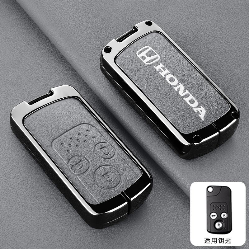 CPO1 Zinc Alloy Leather New Car Key Case Fob Cover For Honda Fit Jazz Shuttle GP2 Spada StepWgn RG1 Freed Spike Ge6 2/3 Accessories