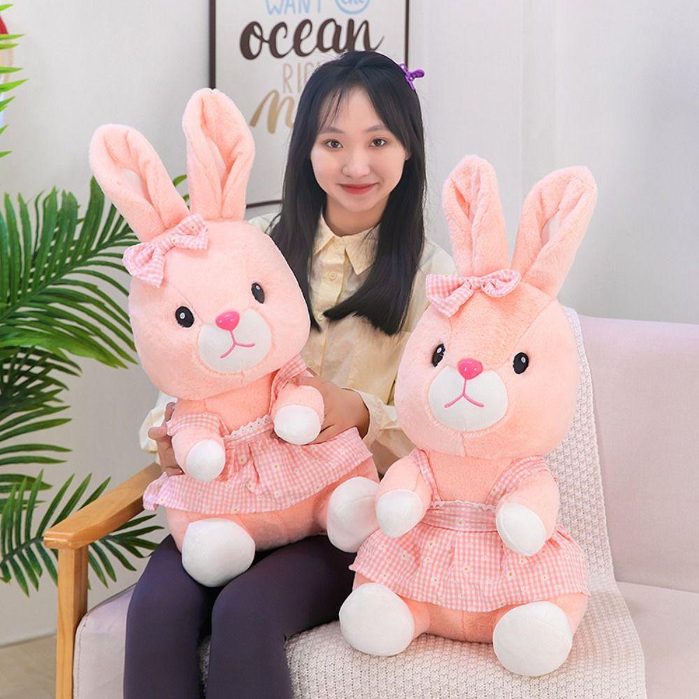 Soft Pink Rabbit Plush Doll PP Cotton Rabbit Stuffed Toy Cute Rabbit Plush Toys  Kids Gifts