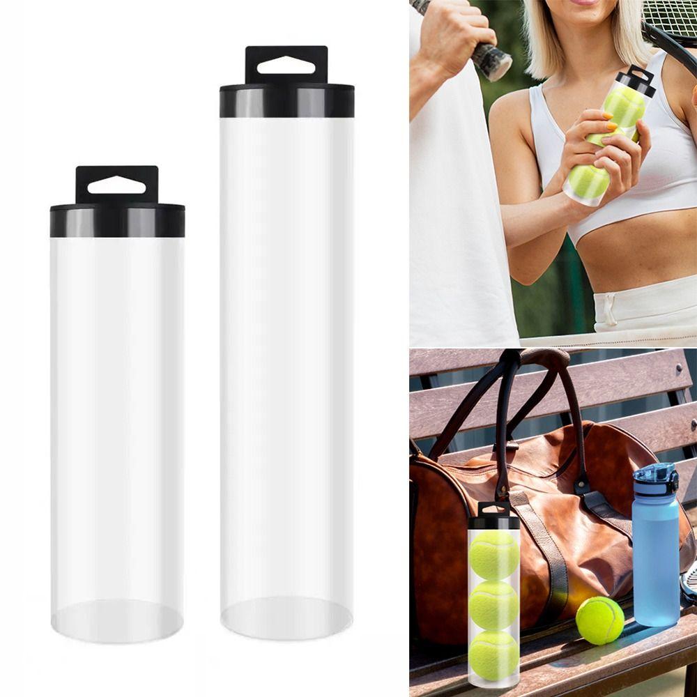 New Clear Pickleball Storage Box With Lid Cylindrical Pickleball Holder Tube Pickleball Accessory Badminton Baseball Tennis