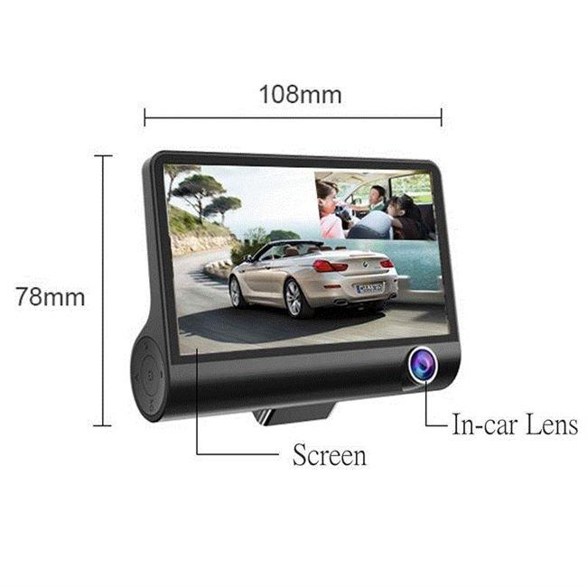 4 Inch 3 Lens Camera HD 1080P Vehicle Car DVR Dash Cam Three-way Video Recorder Rearview Camera G-sensor