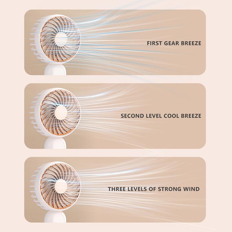 

A217 Outdoor Three Gears Electroplating Mini Handheld Fan with Hanging Buckle Pink