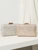 Borsa a pochette glitterata di lusso con decorazioni di strass per feste di matrimonio ed eventi formali