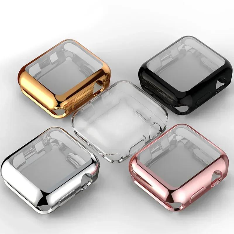 Cover For Apple Watch Case 44mm 40mm 45mm 41mm 42mm 46mm 38mm Screen Protector Silicone Bumper Iwatch Series 3 4 5 6 Se 7 8 9