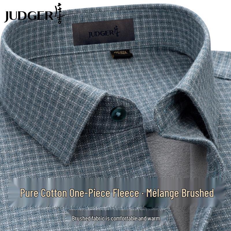 

Men s Pure Cotton Brushed Flannel Fleece-Lined Plaid Shirt 180/100A
