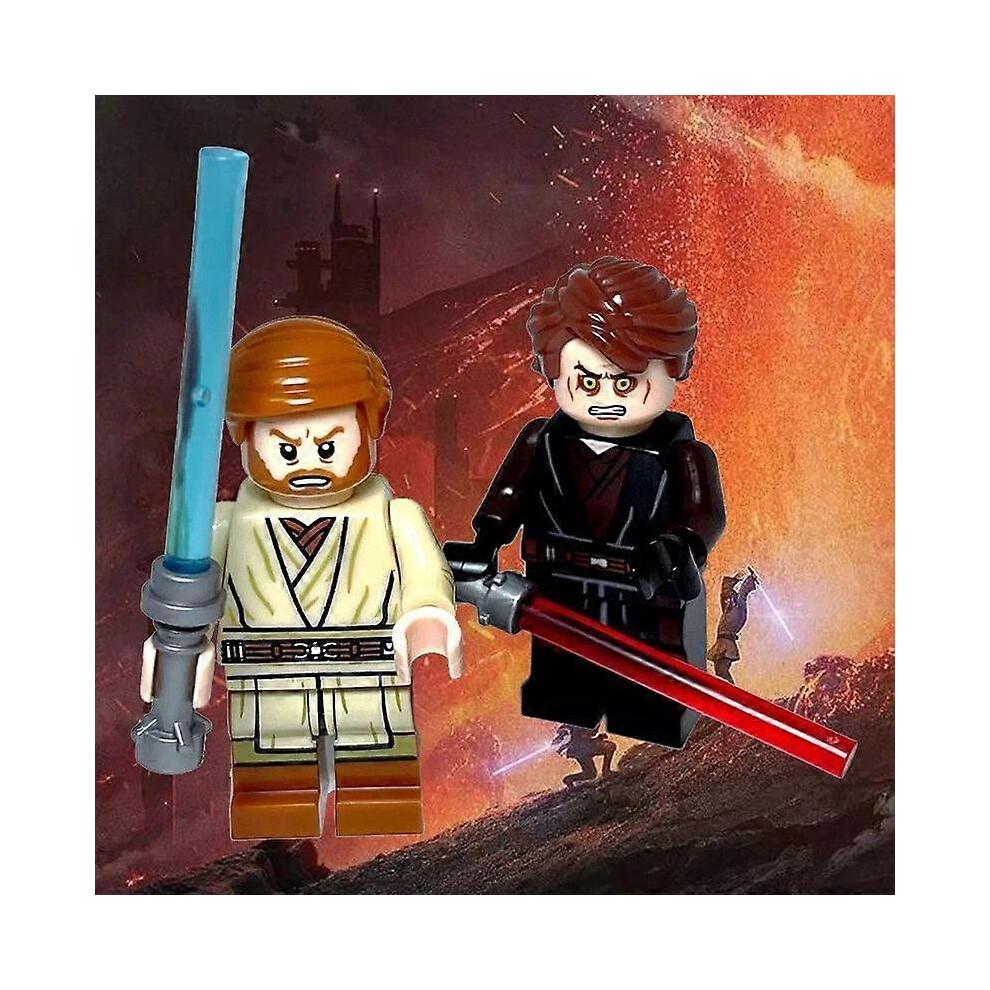 Benutzerdefinierte Lego Anakin Skywalker Obi-Wan Kenobi Dual Mustafar Minifiguren Spielzeug Geschenk G