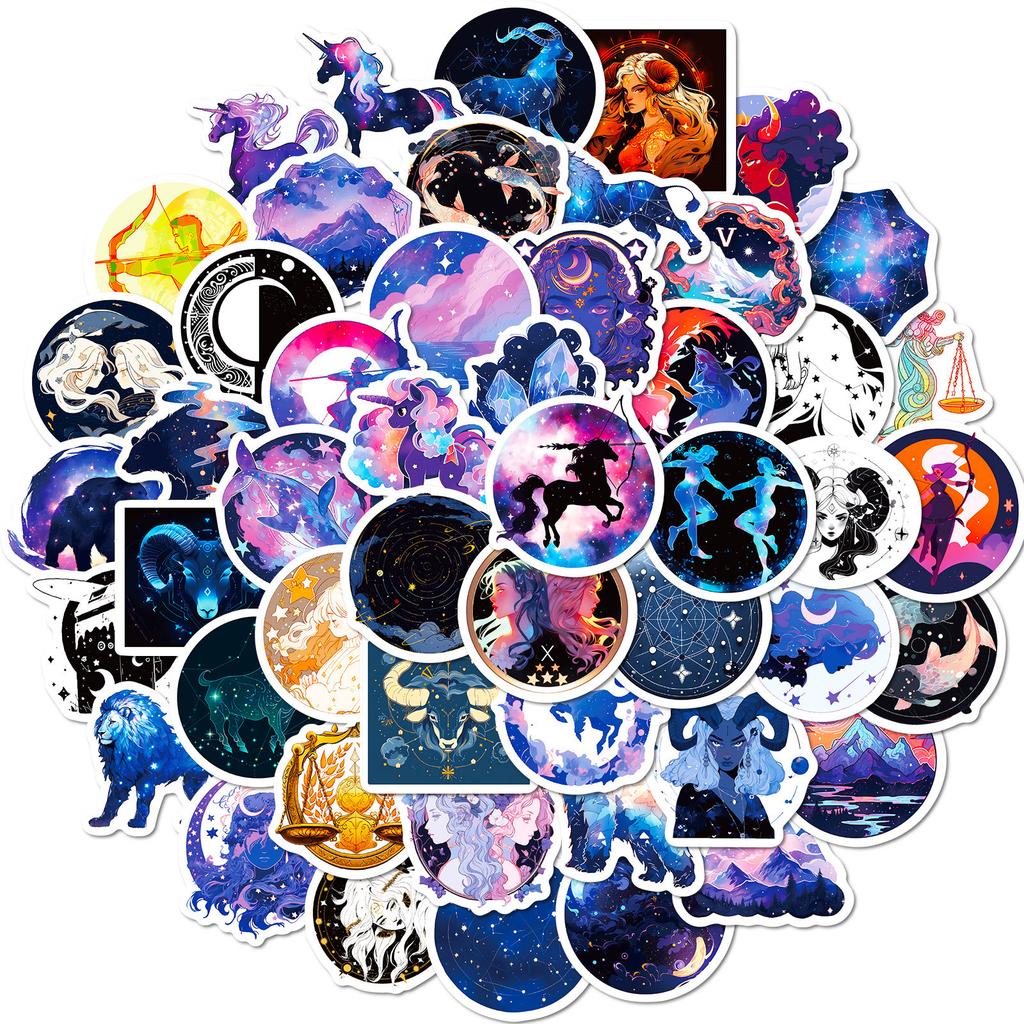 50 Constellations Sky Stickers Starry Sky Moonlight Constellations Hand Account Stickers Stickers
