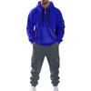 Men's Solid Color Casual Suit Loose Sports Hooded Sweatshirt With Pockets Multi Pocket Overalls Suit