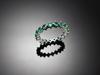Wooing 4-Prong 3Mm Silver Compass Layering Ring Green Stone