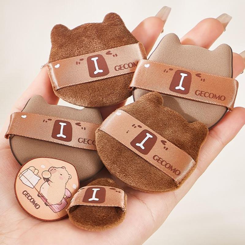 

Gecomo 6 Pcs Capybara Powder Puff Set Sponge Dry And Wet Dual-Use Surface Flocking Makeup Puff Soft Skin-Friendly Air Cushion one size
