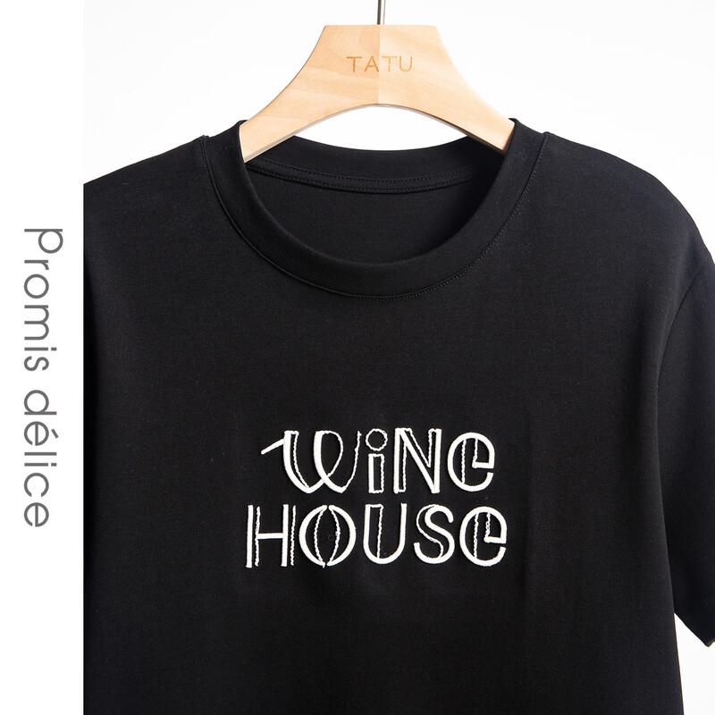 TaTu Letter Embroidery Short Sleeve Women's T-shirt