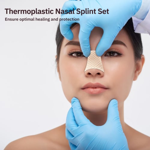 Ziimaikery Thermoplastic Nose Splint, Trapezoid Nose Brace Splint, External Nose Support Protector for Nose Brace Fracture, Rhinoplasty Septoplasty, E