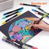 Shuttle Art Acrylic Metallic Dot Brush Tip Twin Acrylic Paint Suitable for and Art Gift Markers, Colors, & Pen, 28-Color Set, Glitter, Water-Based