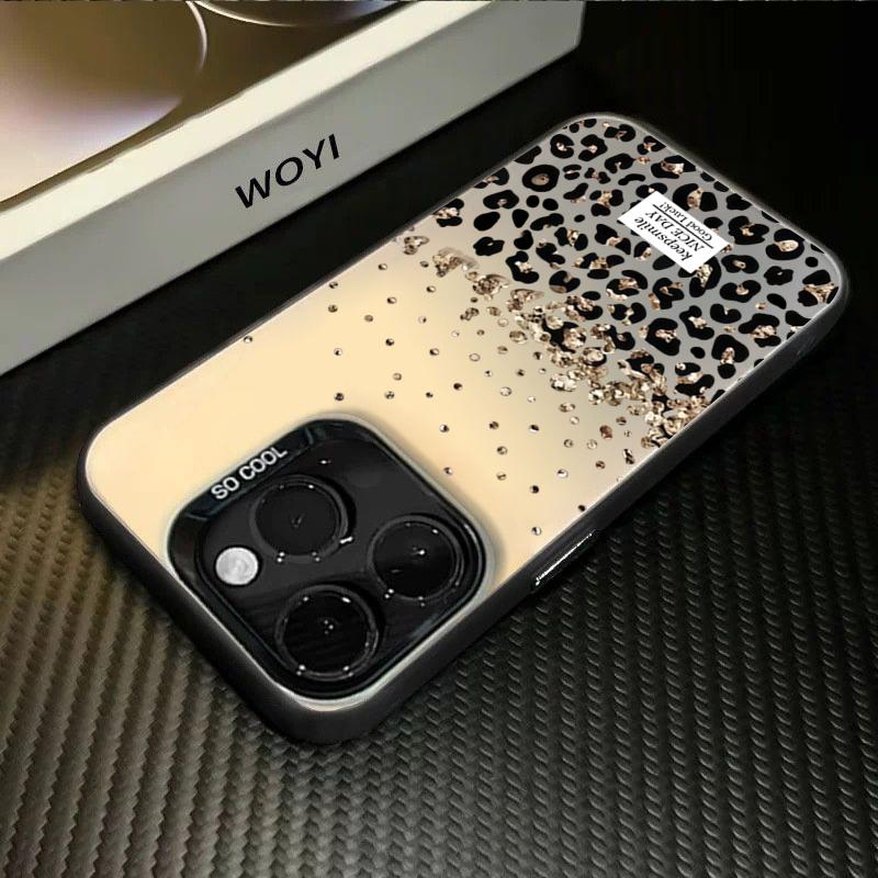Custodia per Telefono con Design a Punti Dorati e Stampa Leopardo per Xiaomi 17 Pro Max Xiaomi 15 T Pro 14 T Pro 13 T 12 T Mi 11 Lite 5G Cover Morbida