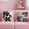 Classic Modern Flowers Cushion Cover Soft Short Plush Double-Sided Printing Home Decor Machine Washable Pillow Case Gift