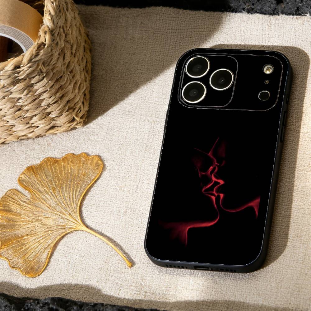 

Elegant Line Silhouettes Phone Case For iPhone 17,16,15,14,13,12,11 X XR Plus,Soft Silicone Black Cover iPhone16pro
