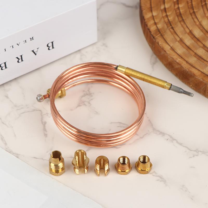 90Cm Universal 3.0Mv Gas Stove Thermocouple With 5 Nuts Heating Gas Burner Replacement Thermocouple Adaptor Gas Stove Parts