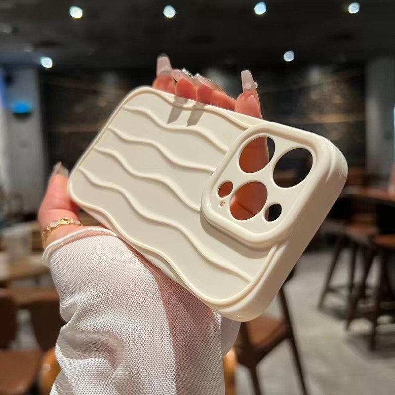 Husa de telefon transparenta cu ondulare de apa moale pentru iPhone 11 12 13 14 15 Pro Max Husa de protectie din silicon rezistenta la socuri