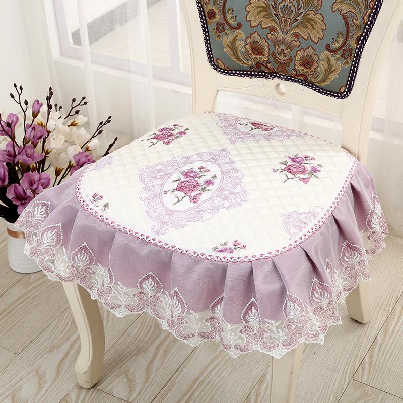 Dining Chair Cushion European Printed Seat Cushions with Lace Quality Four Seasons Stool Seat Mat Non-slip Buttocks Pad