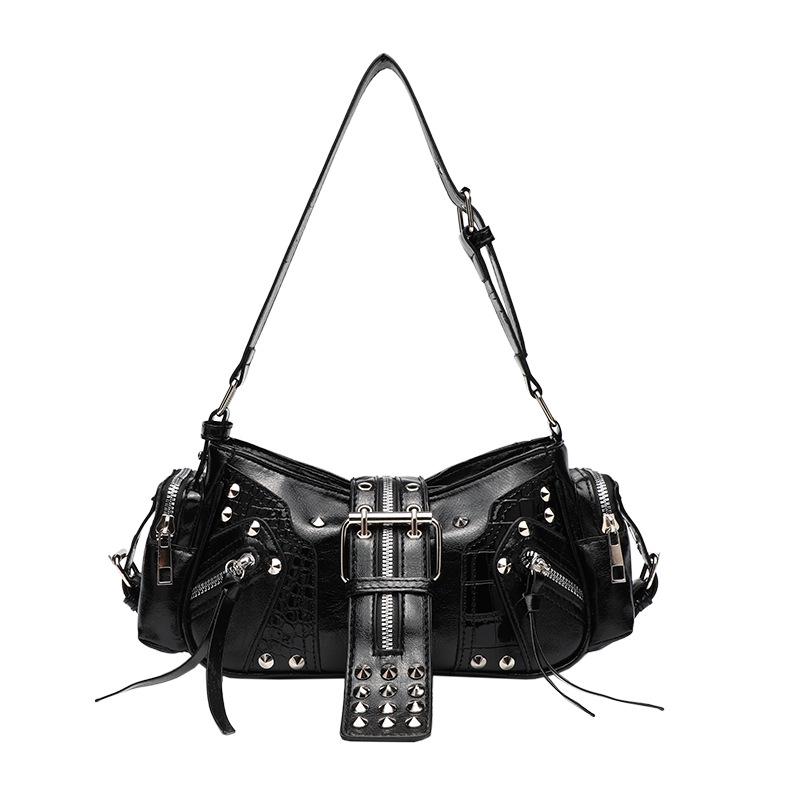 Vintage Y2K Crossbody Motorcycle Bag: Retro European and American Design