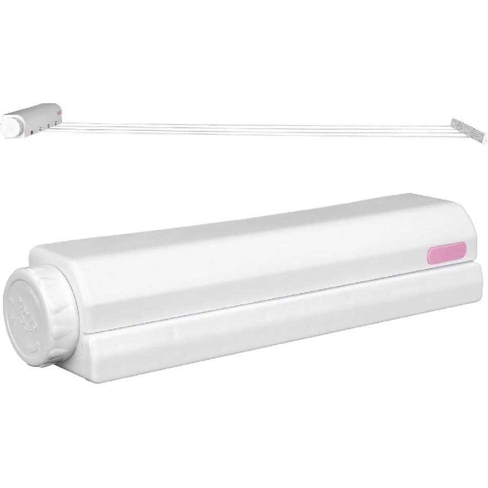 Estink Telescopic Clothesline, Retractable Clothes Rope Hanger with 4 Lines Dryer Lines Wall Mounted Drying Rack for Indoor Outdoor Use