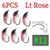 6PCS Scud Nymph Flies Copper Wire Weighted Flash Dubbing Caddis Larva Emerger Fly Fishing for Trout Czech Nymphing River Fishing