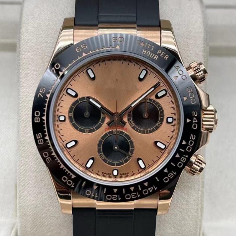 Relógio Mecânico Multifuncional Masculino Laojia Daytona, Design de Três Olhos e Seis Ponteiros