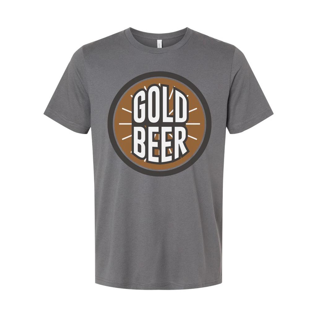 Gold Beer Circle Logo Graphic T Shirt For Men And Women Unisex Casual Tee With B