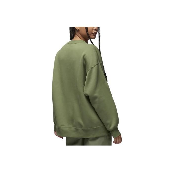 Jordan Flight Solid Color Crew Neck Fleece Sweatshirt Women Sweatshirt Green FB5117-340