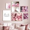 Scandinavian Style Flower Pictures Vase Wall Posters On The Wall Pink Canvas Painting for Living Room Modular Paintings Wall Art