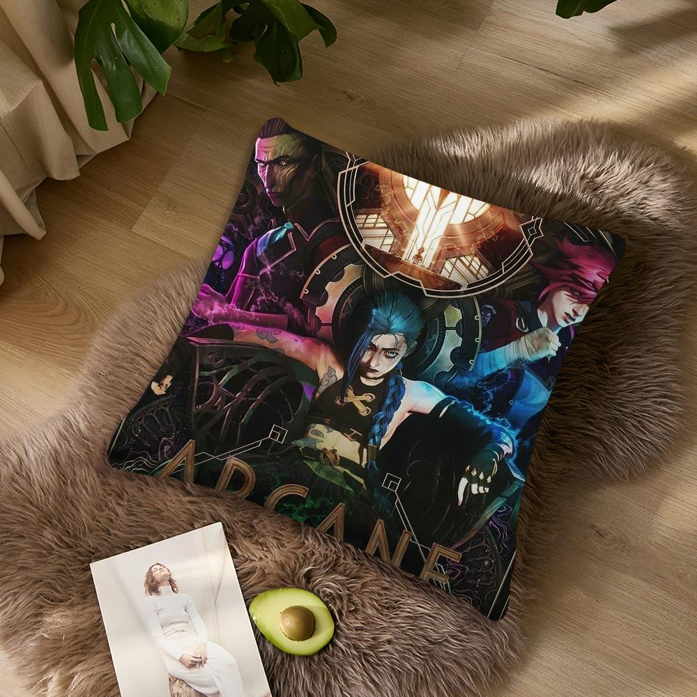 Arcane 2 L-League of L-Legends Pillow Case Living Room Home Sofa Office Shop Cover Printing Comfort Decoration Nordic Simplicity