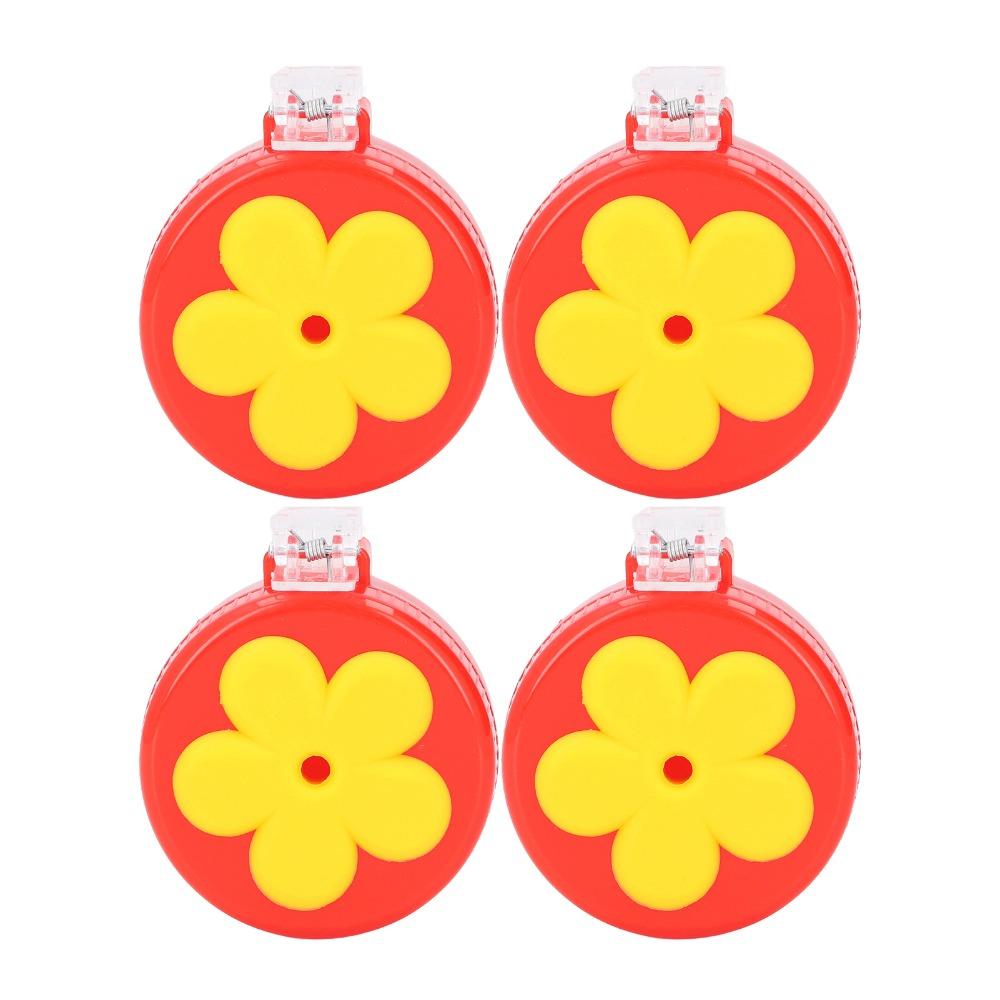 4sets ABS Hummingbird Clip Feeder With Brushes Flower Hummingbird Feeder Outdoor Use