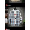 Men Casual Loose Plaid Turn Down Collar Long Sleeve Fashion Shirt