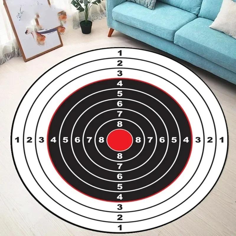 Dartboard Pattern Round Non-slip Rug  Bullseye Round Rug  Youth Bedroom and Living Room Chair Cushion Stylish Home Decor Rug