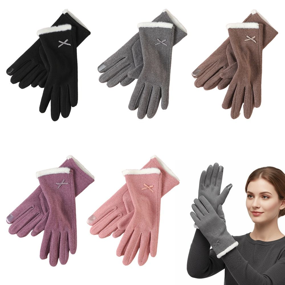 Thicken Warm Gloves with Warm Lining Ski Gloves Full Fingered Gloves For Outdoor Sport Running