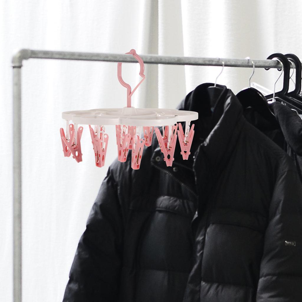 1Pcs Plum Blossom Socks Drying Rack Sturdy Clip Hanger Windproof Drip Hanger Household Clothes Stand Blue Windproof Drying Rack
