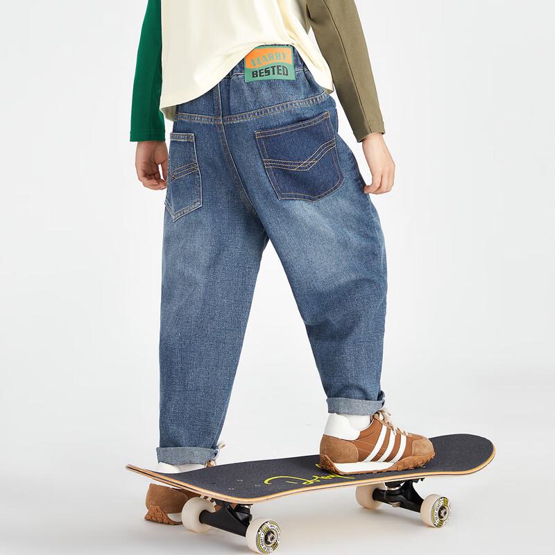Duoduojia Boys' Loose-Fit Washed Denim Pants