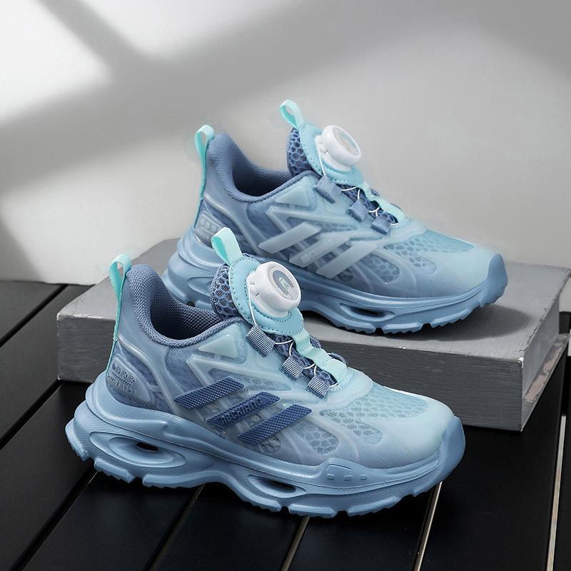 2025 Summer Rotating Button Single Mesh Breathable EVA Lightweight Running Shoes Children's Sports Shoes Primary School Students Physical Education