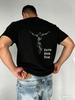 The Summer Cotton Tshirt For Men Features A Crossshaped Design Pattern Printed On The Back It Is Suitable For Daily Wear