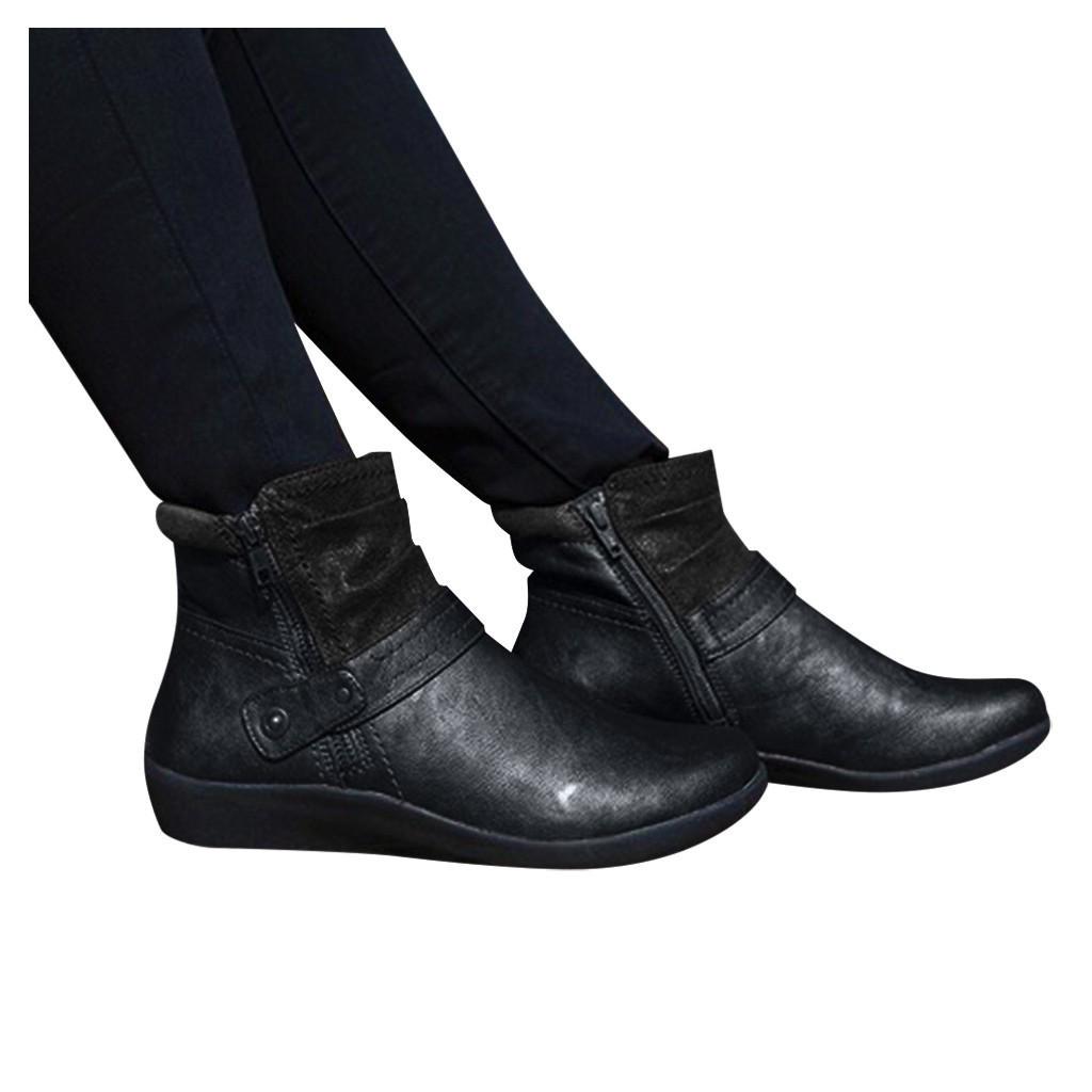 flat comfortable ankle boots