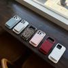 Simple Mirror Holder Mobile Phone Case Suitable for Apple 17/16PRO Leather Protective Case iPhone15/14P Solid Color